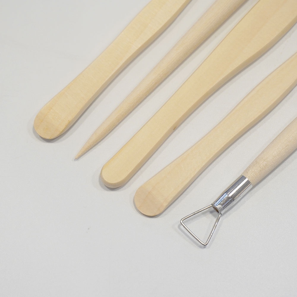 Dụng cụ tạo hình đất sét bằng gỗ 5 món