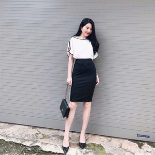 Chân váy bút chì chất vải umi xẻ sau hàng VNXK