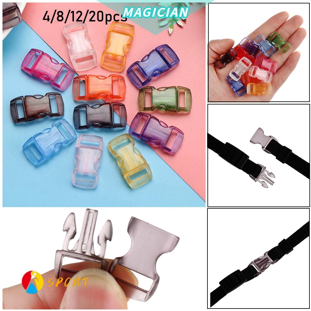 Set 4/8/12/20 Vòng Tay Paracord Bằng Nhựa Trong Suốt 3/8&quot; 10mm