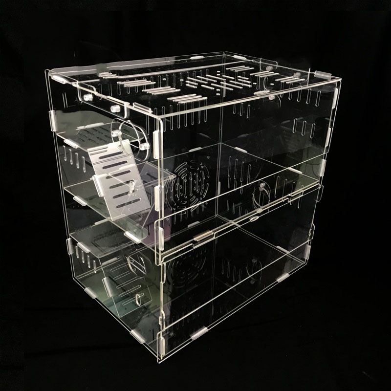 Hộp nuôi thú cưng chuột hamster 2 tầng mica trong