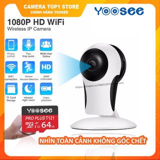 Camera WiFi Mini Yoosee C21 Góc Nhìn Toàn Cảnh 180 Độ Không Góc Chết, Kèm Thẻ Nhớ