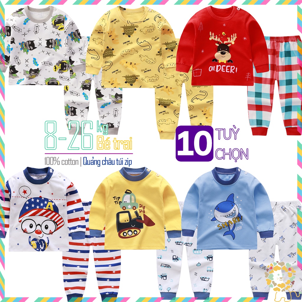 Quần áo bé trai mùa đông bộ nỉ cho bé chất cotton đồ bộ bé trai size đại in hình ngộ nghĩnh mẫu mới 2022