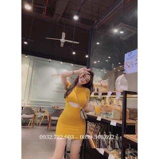 Đầm Body Cổ Tròn Ba Lỗ Hot Trend (Ba lỗ khoét)