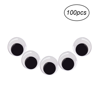 FS-100pcs 8MM Self-adhesive Wiggle Eye Peel and Stick Round Moving Wiggly Wobbly Eyes for DIY Scrapbooking Crafts Toy Accessories