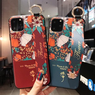 Ốp lưng iphone hoạ tiết hoa có quai cầm tay- Ốp Iphone 11 iphone 11 pro max 6 6s 6plus 6splus 7 7plus 8 8plus X XS XSmax