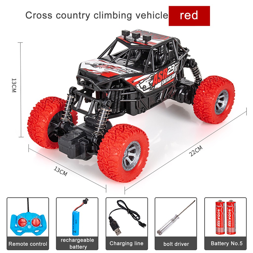 RC Xe Địa Hình Điều Khiển Từ Xa Tốc Độ Cao 2.4g 4wd 25km / H Kèm Phụ Kiện