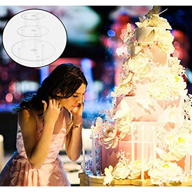 Set 5 Giá Đỡ Bánh Kem 9 / 12 / 16 / 20 / 20 cm Có Thể Tái Sử Dụng Tiện Lợi