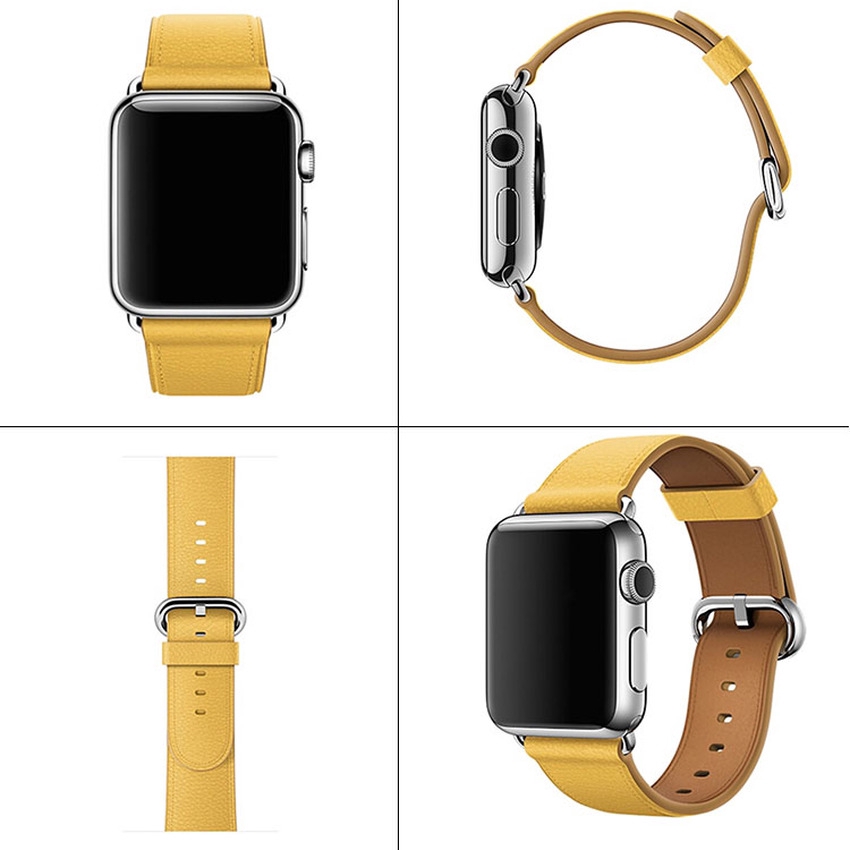 Dây đeo bằng da chất lượng cao cho đồng hồ thông minh Apple Watch 44 40 42 38 mm Series 1 2 3 4 5 SE 6