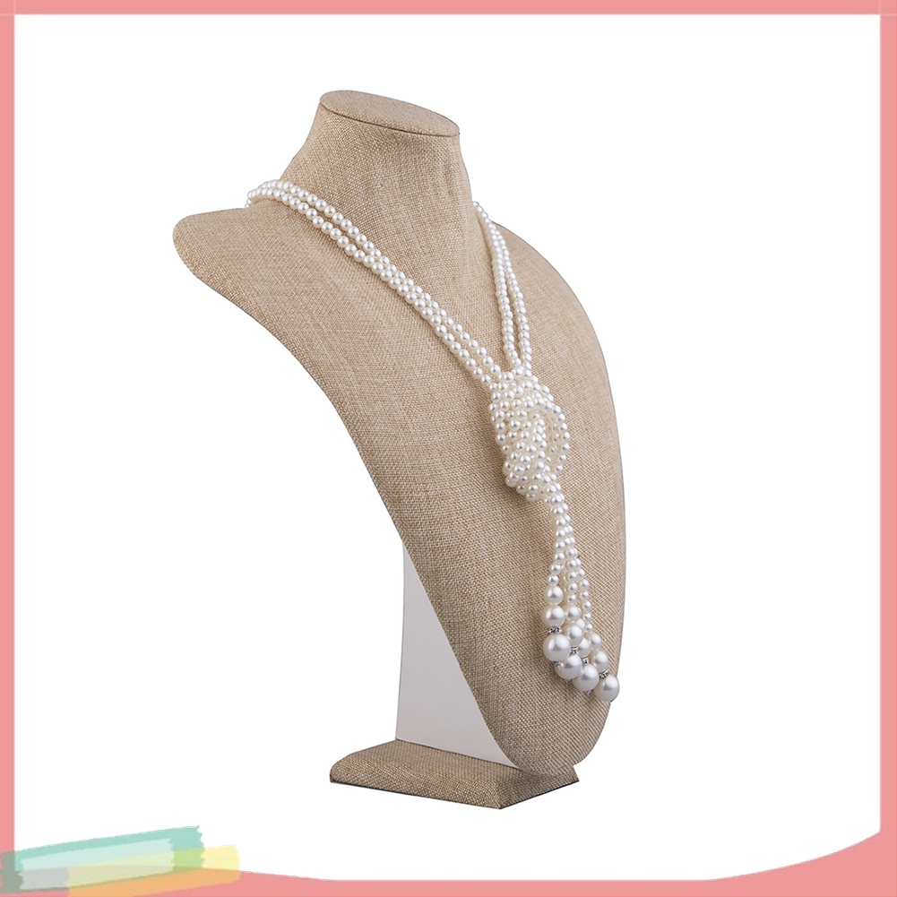 [LK] - 2 Vòng Cổ Dài Thắt Nút Giả Ngọc Trai Hai Lớp Cho Nữ