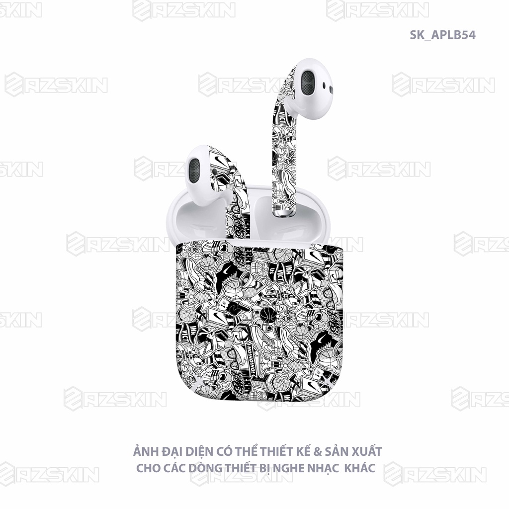 Miếng Dán Airpods 1/2/Pro Thiết Kế Họa Tiết Sneaker |SK_APLB54| Skin Airpods Cắt Khuôn Sẵn, Đa Dạng Mẫu Mã, Dễ Sử Dụng