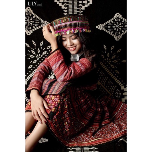 Mũ đội - mũ mông - hoa văn dệt của người hmong - hàng tinh xảo sắc nét loại 1