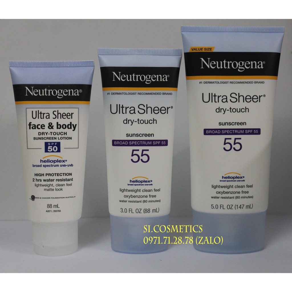 [Date 10/2022] Kem Chống Nắng Neutrogena Ultra Sheer Dry Touch Sunscreen Broad Spectrum SPF55