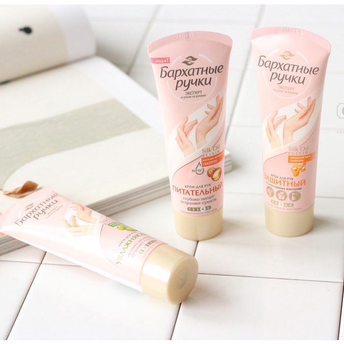 Kem dưỡng da tay Lụa Silky Hand Nga 80ml dưỡng ẩm và chăm sóc da tay