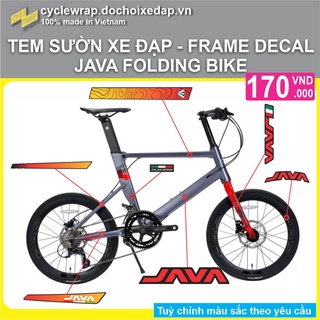 Tem decal dán sườn xe đạp gấp java cl2 | java folding decal | cyclewrap