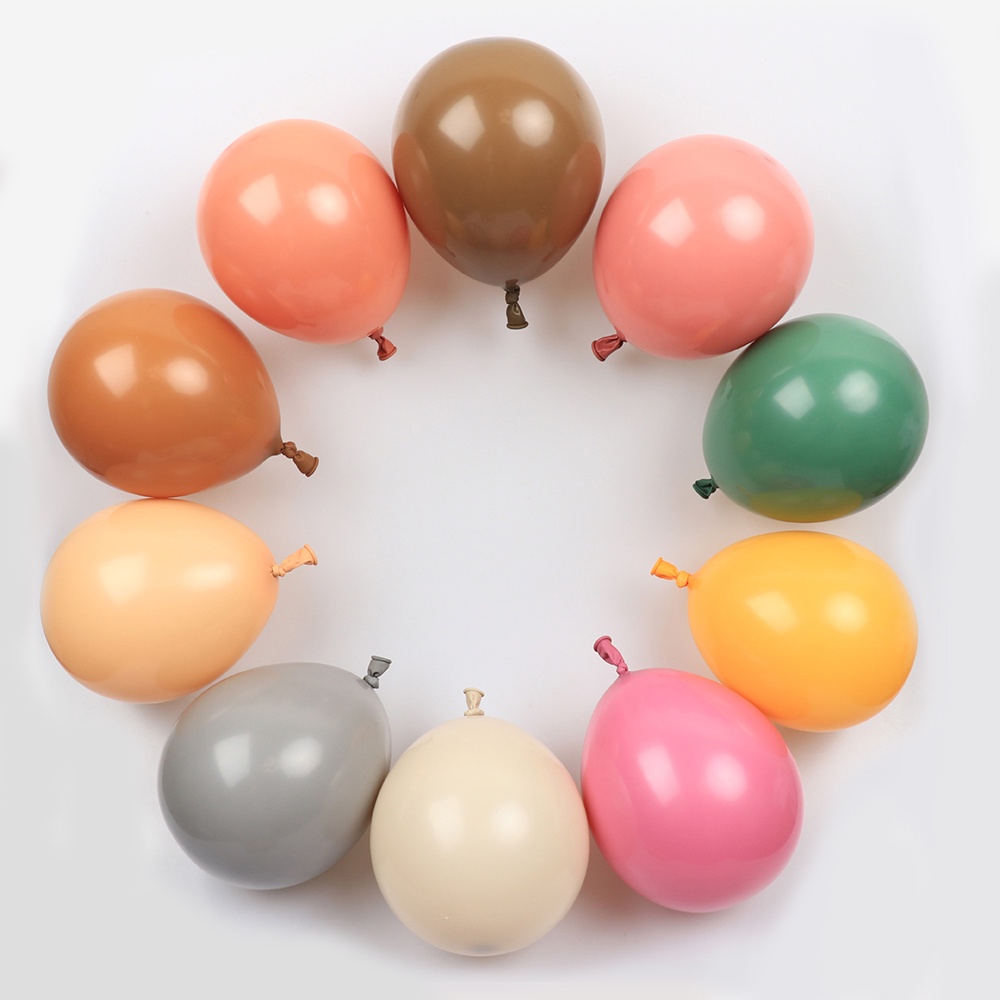 Set 10 Bong Bóng Cao Su 10 inch Màu Sắc retro Độc Đáo