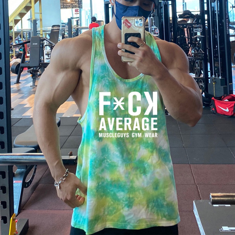 Áo Thun Ba Lỗ Họa Tiết Rằn Ri Phối Lưới Thoáng Khí Cho Nam Tập Thể Thao