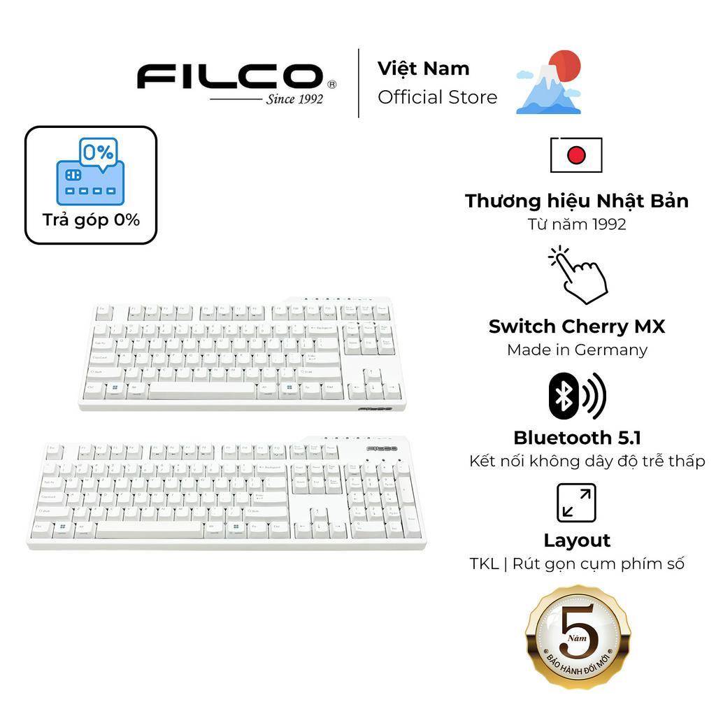 Bàn phím cơ Filco Majestouch Convertible 3 Hakua Fullsize/Tenkeyless - Hàng Chính Hãng