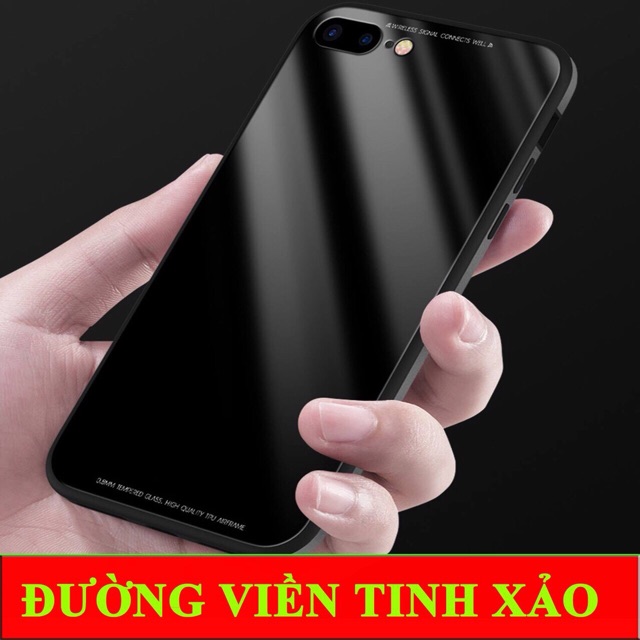 ỐP GIẢ 8 CHÍNH HÃNG SULADA MẶT LƯNG GƯƠNG KÍNH CƯỜNG LỰC IPHONE 6 6plus 7 7 plus X viền dẻo