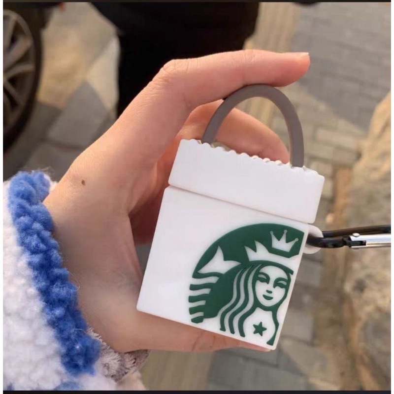 Case bao airpod silicon 1 2 Pro STARBUCKS  - Vỏ bọc đựng tai nghe không dây i11, i12... Airpods ⚡ Tặng kèm móc treo ⚡