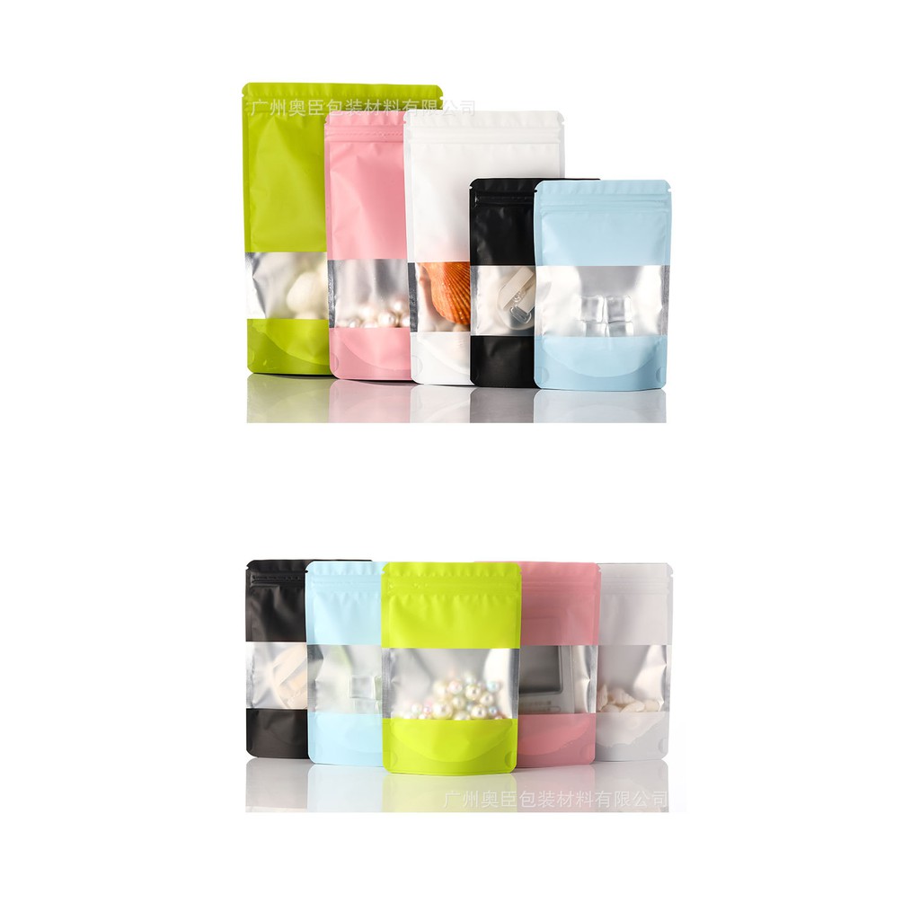 Set 100 Túi Nhôm Mặt Nhám Khóa Zip Đựng Đồ Ăn Thú Cưng Chó Mèo Điều Chỉnh Cửa Sổ
