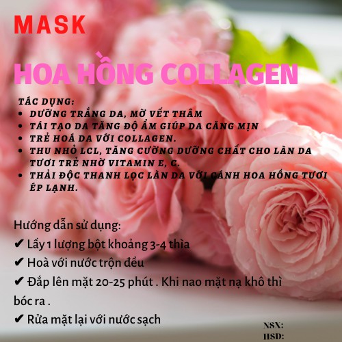 Mask dẻo collagen hoa hồng