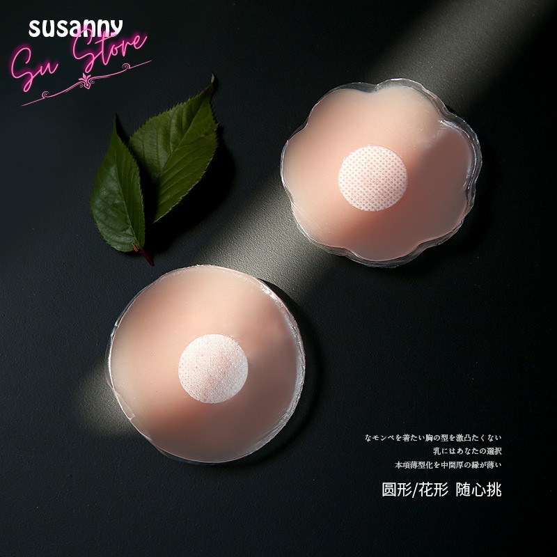 Miếng dán ngực che đầu ti, Áo dán ngực silicon che nhũ hoa Pink05