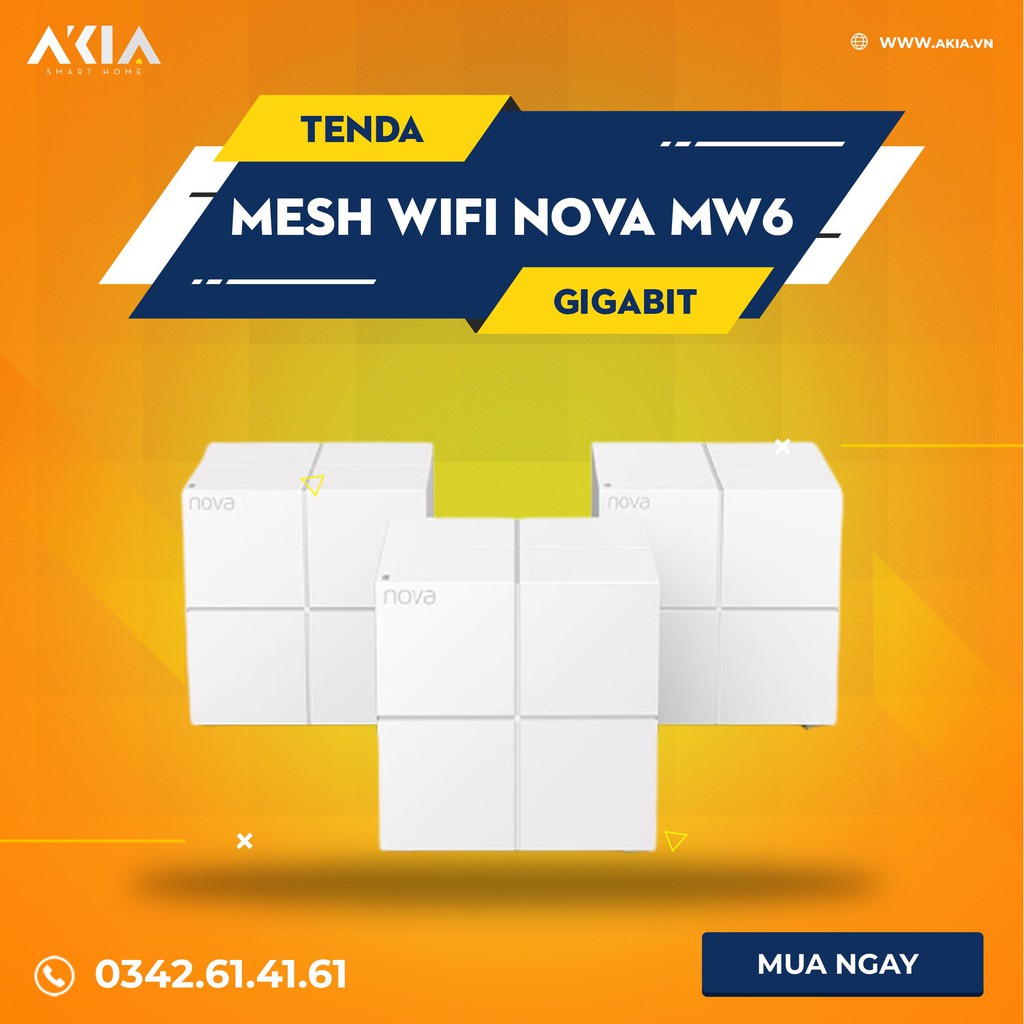 Hệ thống Phát Wifi Mesh Tenda Nova MW6 (3-Pack) Wifi Không Dây - Hàng Chính Hãng BH 3 NĂM