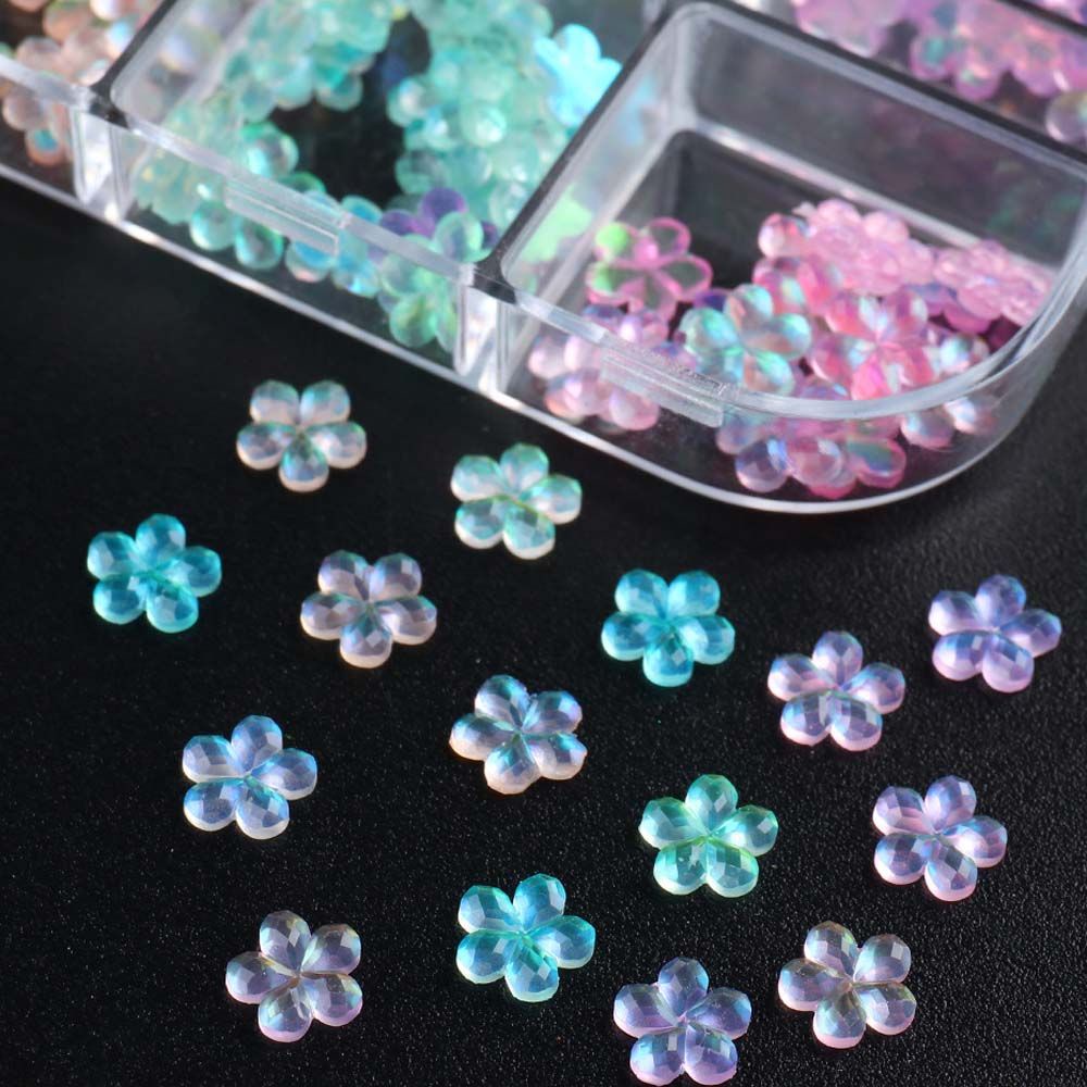 Phụ Kiện Trang Trí Móng Tay Hình Hoa Năm Cánh Màu Sắc Ngọt Ngào Bằng Nhựa Resin Acrylic Diy