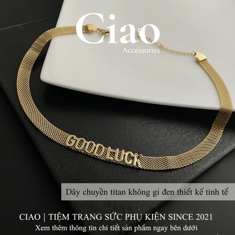 [HOẢ TỐC 1H] Dây chuyền/ Vòng cổ titan không gỉ thiết kế charm goodluck trendy Goodluck Ciao