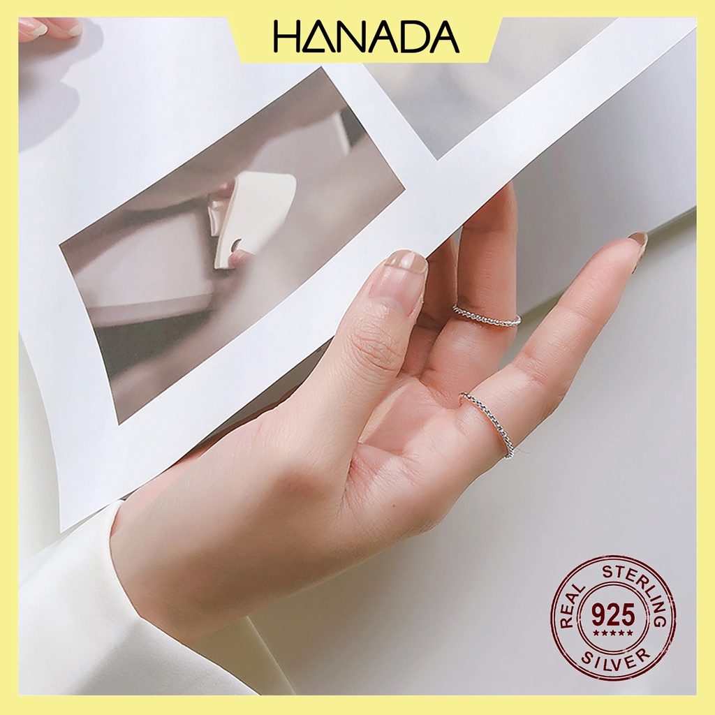 Nhẫn Trơn Xoắn Bạc 925 Đơn Giản Đeo Nhiều Ngón Hanada 0002 L2