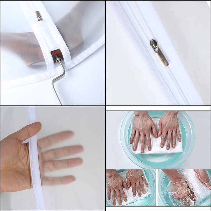 Bộ 6 Túi Khóa Kéo Đựng Quần Áo Màu Trắng Trong Suốt 24'' X40''