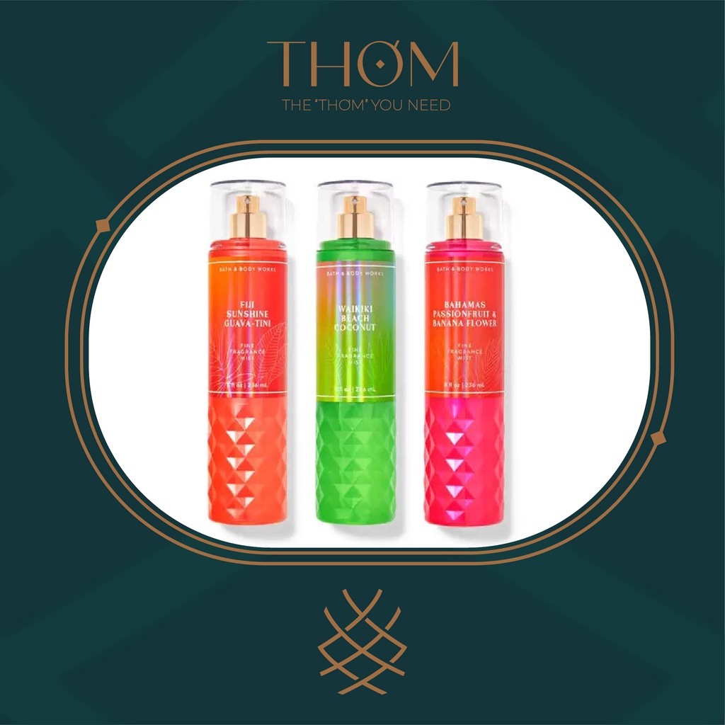 BALI | FIJI | WAIKIKI | BORA BORA | TIKI BAY | BAHAMAS XỊT THƠM TOÀN THÂN BATH &amp; BODY WORKS