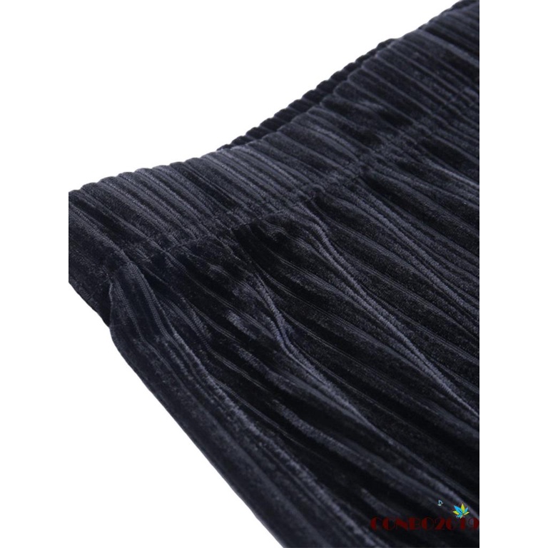 HGM-Woman´s Sexy Bell-bottomed Long Pants, High Waist Elastic Casual Suede Ribbed Loose Trousers