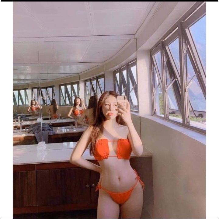 Đồ bơi bikini 2 mảnh sexy viền bèo cúp ngang KONKUN MS68