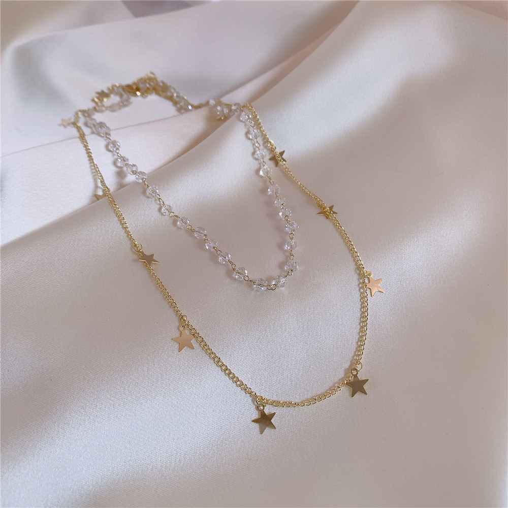 Vòng Cổ Choker Hai Lớp Hình Ngôi Sao Xinh Xắn Cho Nữ Yanqueens Đồ trang sức Quà tặng