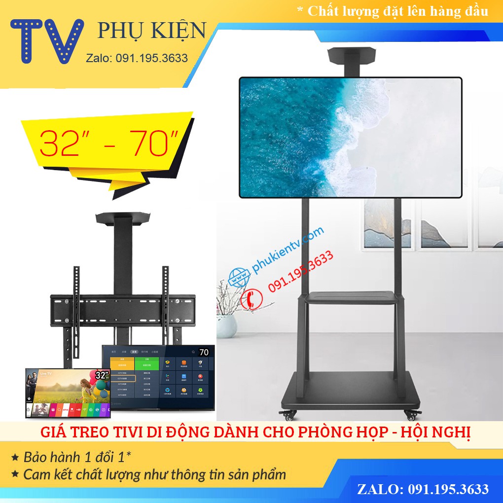Giá Treo Tivi Di Động 1700 32 - 43 - 50 - 55 - 65 - 70 Inch Cột Treo Tivi Có Bánh Xe Chuyên Dụng Ưu Việt Hơn NB AVA1500