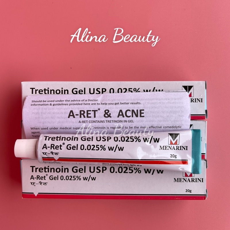 Gel ngừa lão hóa, giảm mụn Tretinoin Aret USP Gel 0.1%, 0.05%, 0.025% 20g