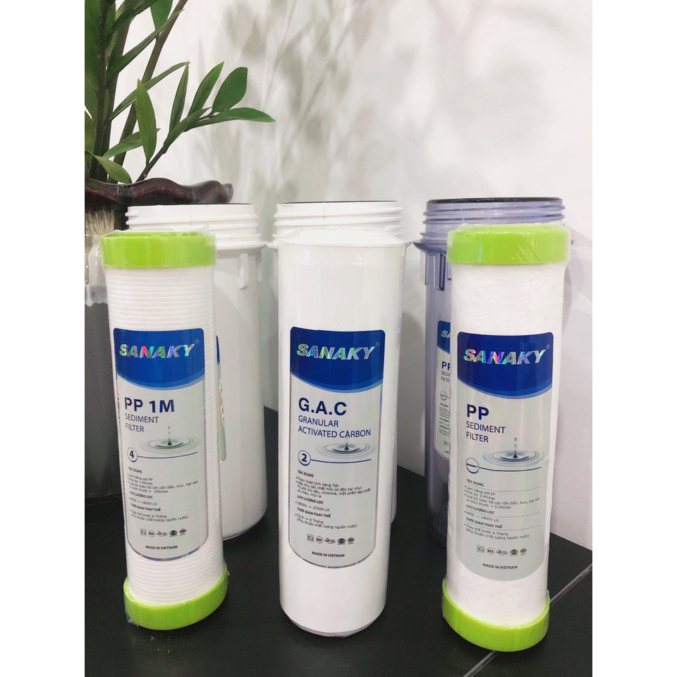 COMBO 3 lõi lọc nước karofi, sunhouse, sanaky dùng cho máy lọc nước gia đình