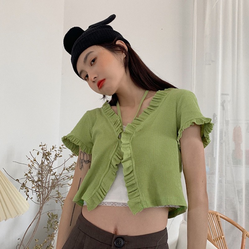 Áo kiểu cổ chữ V thời trang phong cách Hàn Quốc dành cho nữ