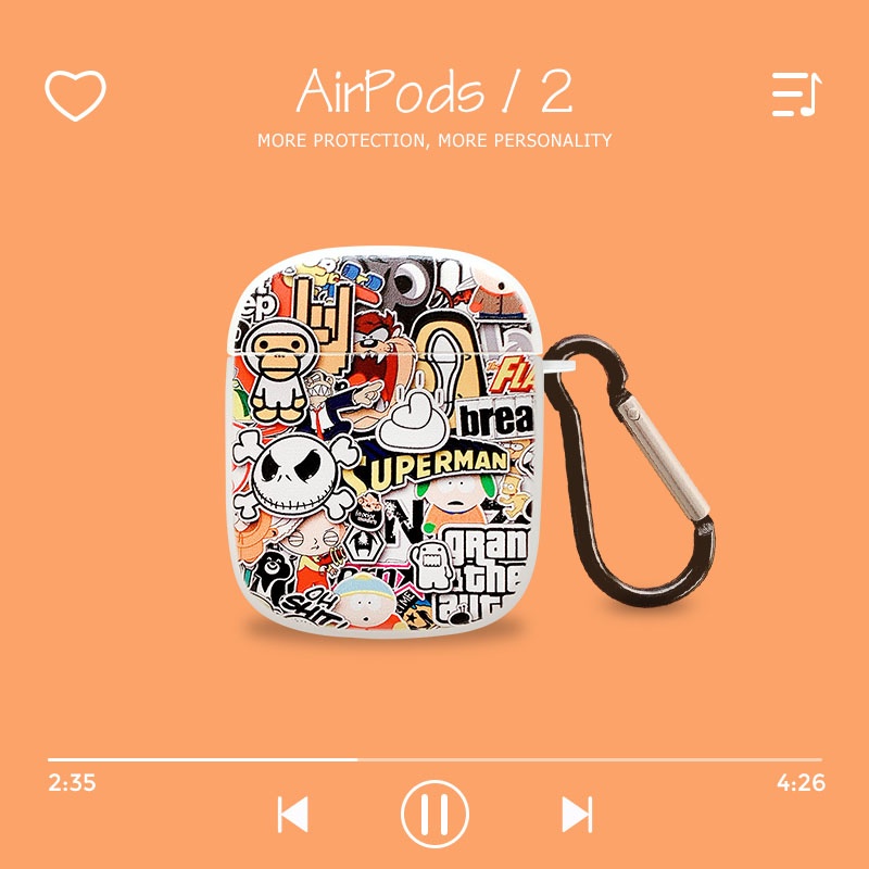 Vỏ bảo vệ hộp sạc tai nghe Airpods 1 2 3 pro bluetooth không dây bằng TPU silicon nhám hoạt hình one piece có móc khóa