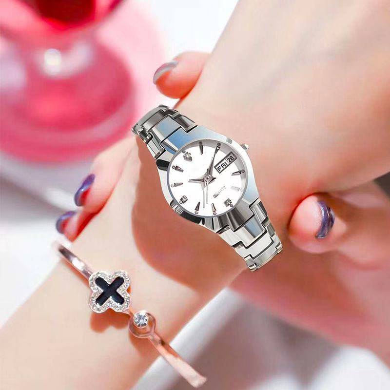 Swiss Chính Hãng Toàn Bộ - Đồng Hồ Cơ Tự Động Chống Thấm Nước Ánh Sáng Ban Đêm - Thép Nghiêng Nhẹ Màu Đỏ Thời Trang Cho Nữ