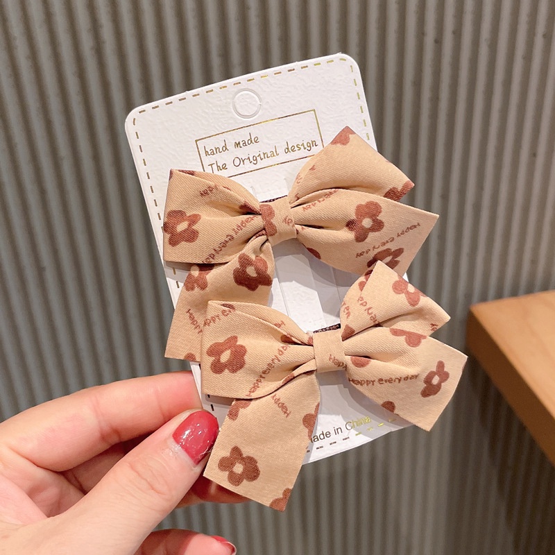 Kẹp Tóc Ruy Băng Họa Tiết Hoa Dễ Thương Dành Cho Bé Gái