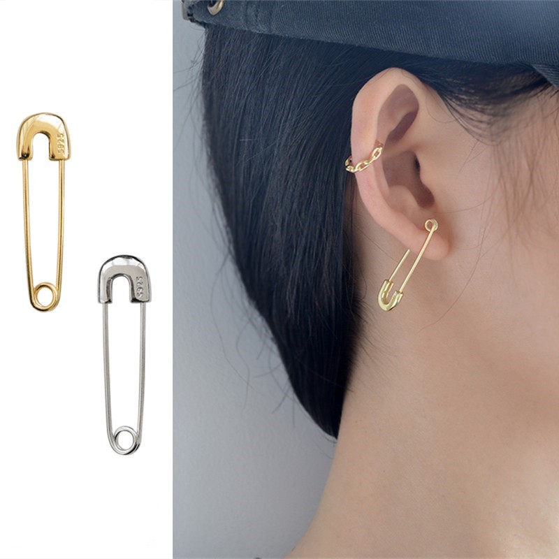 Khuyên Tai Bạc 925 Kiểu Dáng Đơn Giản Thiết Kế Sáng Tạo Thời Trang Cho Nam Và Nữ A719