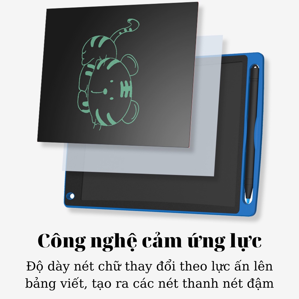 Bảng Vẽ, Bảng Viết Điện Tử Thông Minh Tự Động Xóa Thúc Đẩy Tư Duy Sáng Tạo Cho Bé Màn Hình Lớn 12Inch Đa Màu