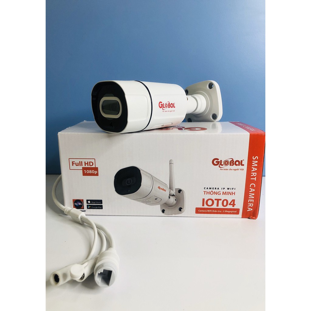 Camera ngoài trời Global IOT-04 1080p Full HD có tích hợp báo động - Hàng chính hãng