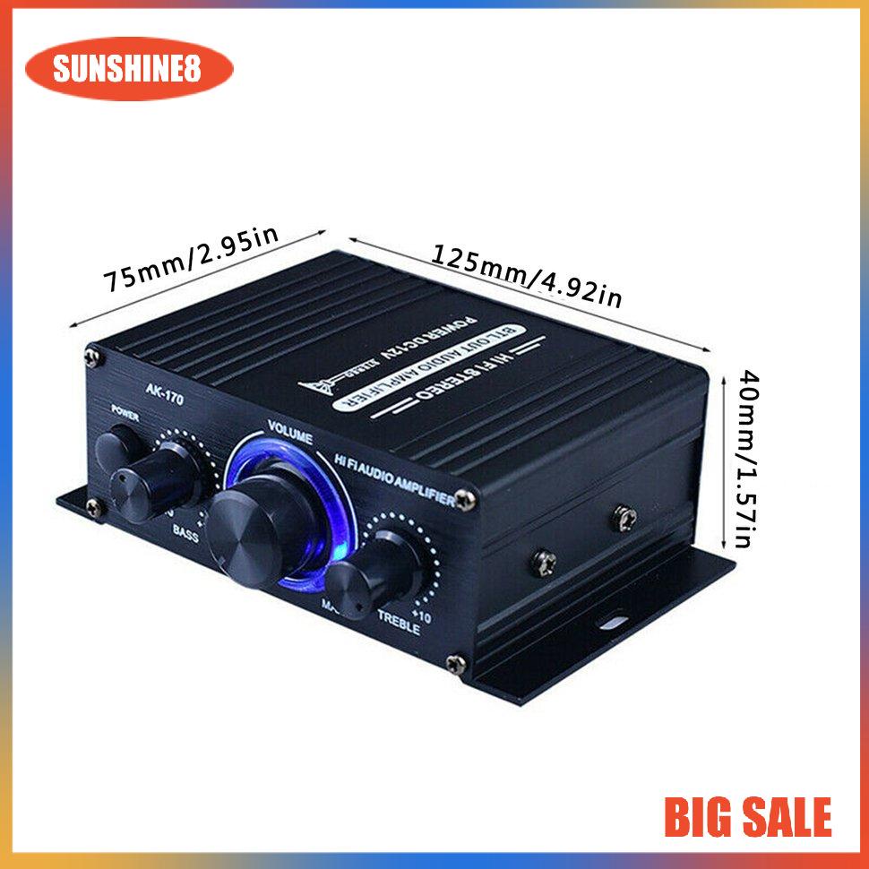 Bộ khuếch đại âm thanh AK170 mini 12V bằng hợp kim nhôm