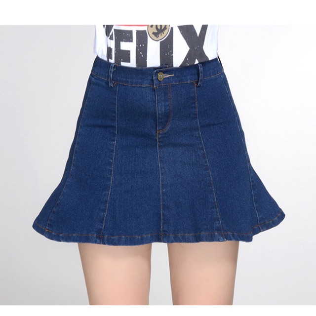 Chân Váy jean thun 8 mảnh ngắn size đại cho người béo mập 4Xl 80-90kg
