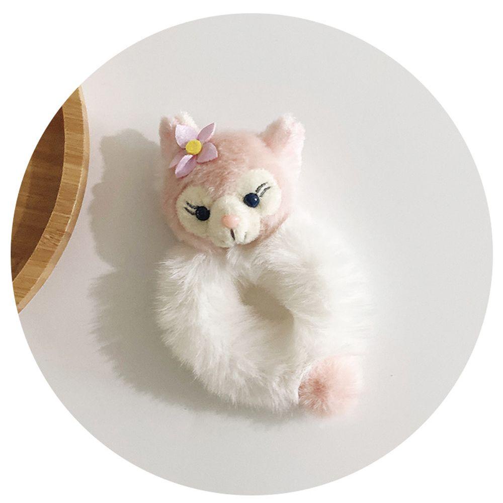 VANES1 Dây Cột Tóc Lông Nhung Màu Hồng Hình Thú Hoạt Hình Dễ Thương Cho Nữ