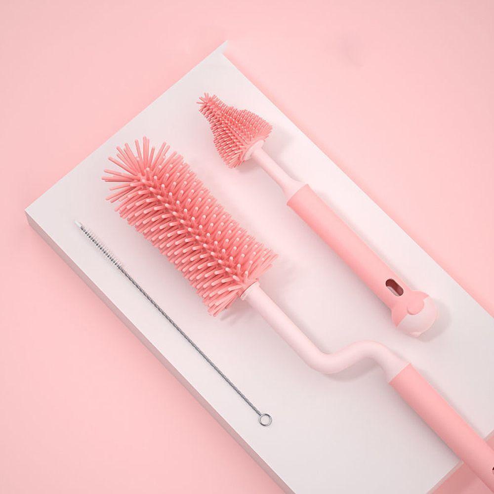 PATRICIA Set 3 Bàn Chải Vệ Sinh Bình Sữa / Núm Vú Xoay 360 Độ Tiện