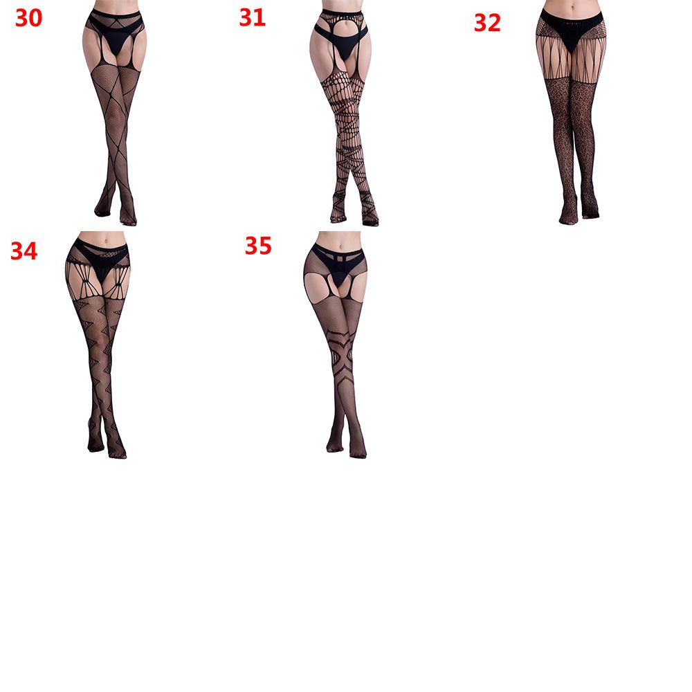 Quần tất lưới co giãn thêu họa tiết kẻ sọc size lớn quyến rũ cho nữ